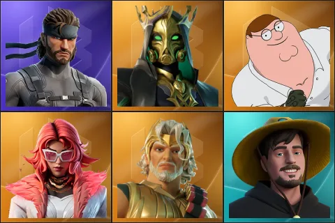 Solid Snake, Hades, Peter Griffin, Valeria, Zeus, MrBeast