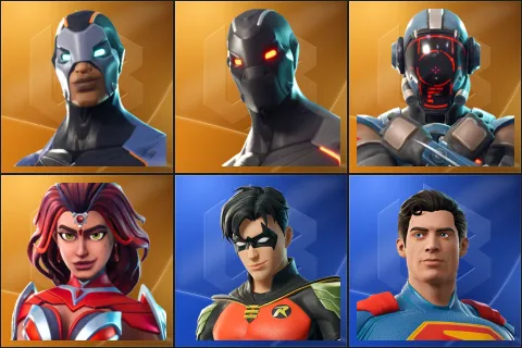 Carbide, Omega, The Visitor, Valor, Robin, Superman