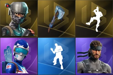 Elite Agent, Leviathan Axe, Take The L, Mogul Master (GBR), Laugh It Up, Solid Snake