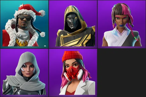 Santa Dogg, Blitz Knight, Iridia Vayne, Vanguard Zadie, Yulejacket