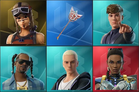 Renegade Raider, The Axe of Champions 2.0, Clix, Snoop Dogg, Slim Shady, Shuri