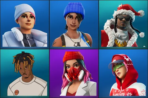 Blizzard Bomber, Blue Team Leader, Santa Dogg, Slayer Juice WRLD, Yulejacket, Arctic Adeline