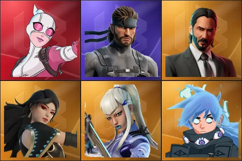 Gwenpool, Solid Snake, John Wick, Era, Mizuki, Nezumi
