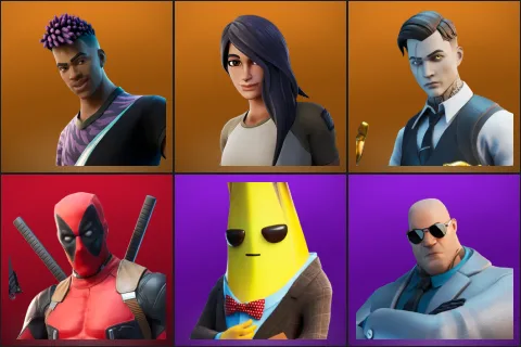 Fade, Gear Specialist Maya, Midas, Deadpool, Agent Peely, Brutus