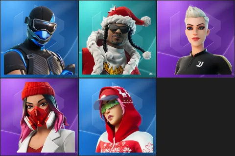 Fixer, Santa Dogg, Striker Specialist, Yulejacket, Arctic Adeline