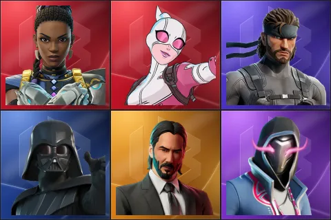 Shuri, Gwenpool, Solid Snake, Darth Vader, John Wick, Xander