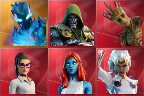 Zero, Doctor Doom, Groot, Jennifer Walters, Mystique, Storm
