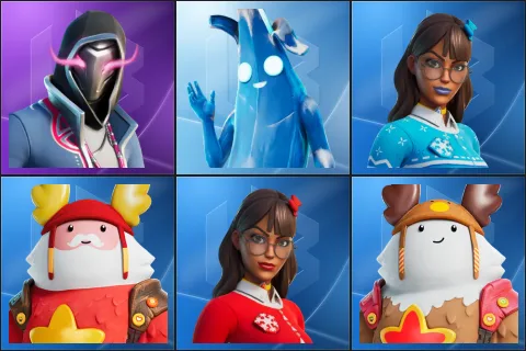 Xander, Polar Peely, Blizzabelle, Guff Gringle, Krisabelle, Sled Ready Guff