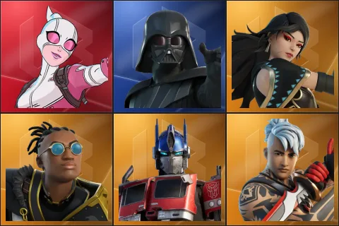 Gwenpool, Darth Vader, Era, Malik, Optimus Prime, Ronin