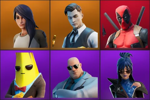 Gear Specialist Maya, Midas, Deadpool, Agent Peely, Brutus, Hope