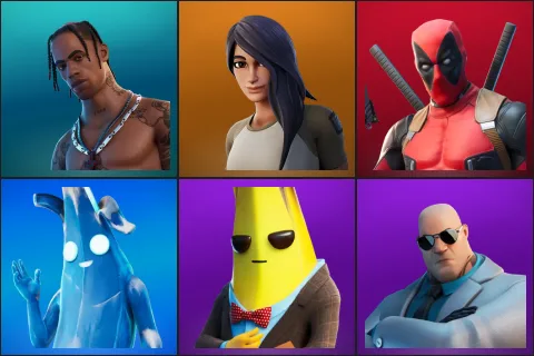 Travis Scott, Gear Specialist Maya, Deadpool, Polar Peely, Agent Peely, Brutus