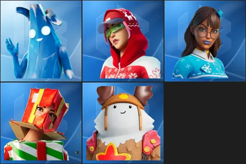 Polar Peely, Arctic Adeline, Blizzabelle, Holiday Boxy, Sled Ready Guff
