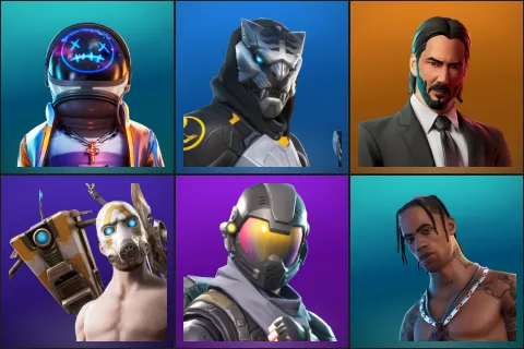 Astro Jack, Huntmaster Saber, John Wick, Psycho Bandit, Rogue Agent, Travis Scott