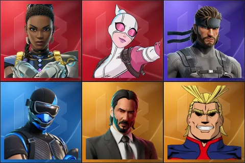 Shuri, Gwenpool, Solid Snake, Fixer, John Wick, All Might