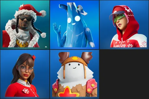 Santa Dogg, Polar Peely, Arctic Adeline, Krisabelle, Sled Ready Guff
