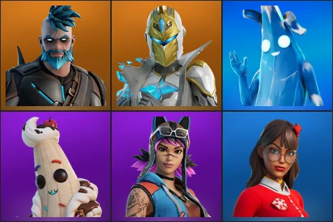 Omegarok, Spectra Knight, Polar Peely, Lil Split, Renegade Lynx, Krisabelle