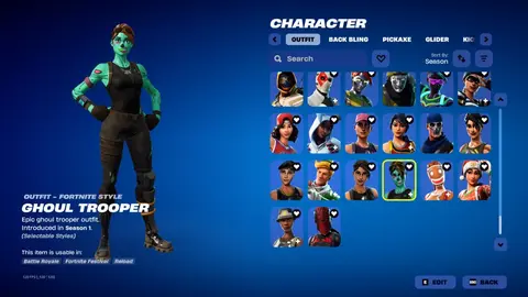 Screenshot eines Fortnite-Spinds mit Ghoul Trooper