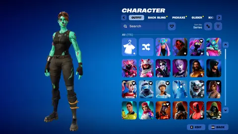 Ghoul Trooper kostümlü Fortnite dolabı ekran görüntüsü
