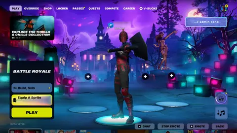 Screenshot der Fortnite-Lobby mit Red Knight